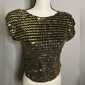 Vintage gold and glitz top